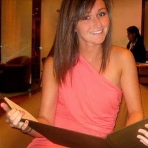 Coral pink one-shoulder dress